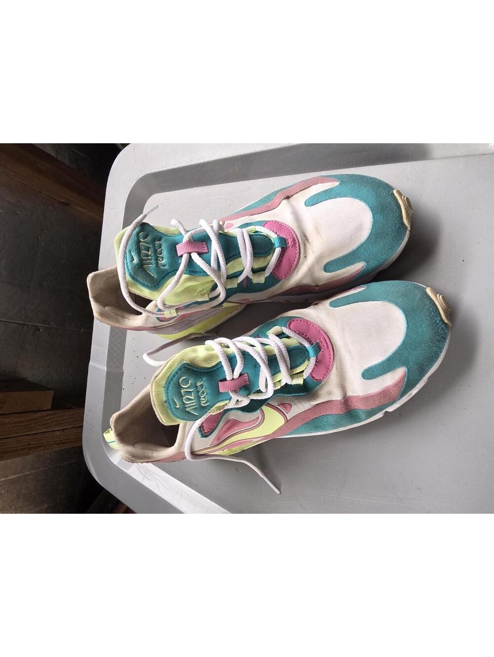 Nike Air Max 270 React Womens Size 8 Pastel Barely Volt Platinum Tint White